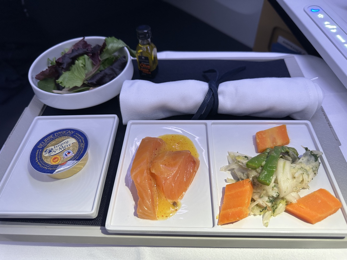 Air France Business Class dinner starter
