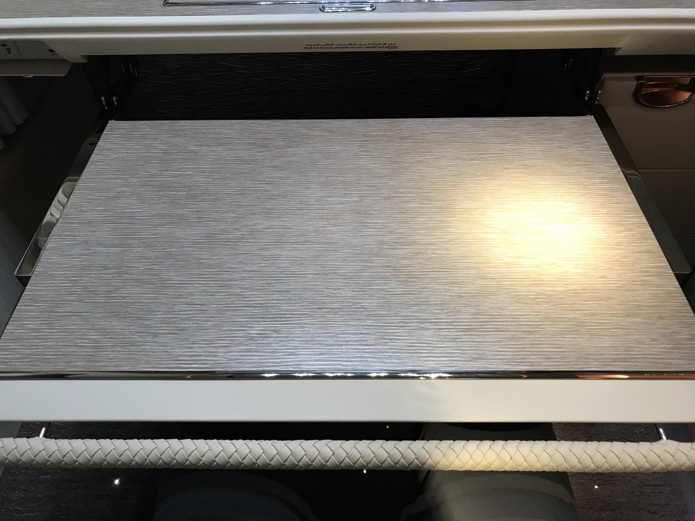 a drawer with a light on it