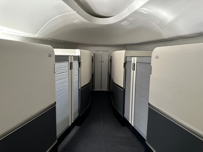 a row of lockers in a plane