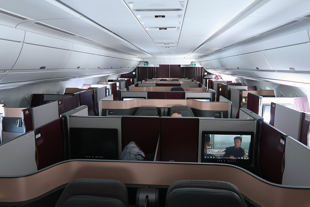 Qatar Airways Airbus A350-1000 Qsuite Business Class cabin